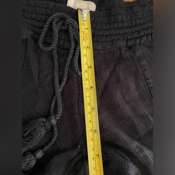 ROXY Gauze Soft Black Beach Pants Drawstring Sz Medium - Picture 11 of 13